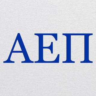 Alpha Epsilon Pi Greek Letter Block Raglan - Heather White/Premium Heather