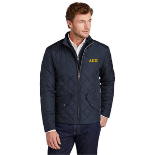 Alpha Epsilon Pi Greek Letter Block LC Brooks Brothers Quilted Jacket - Night Navy