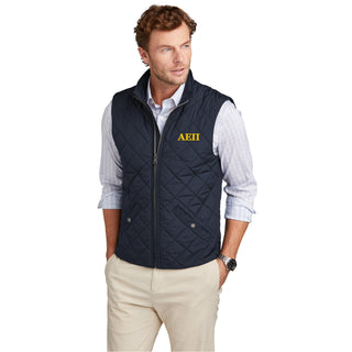 Alpha Epsilon Pi Greek Letter Block LC Brooks Brothers Quilted Vest - Night Navy