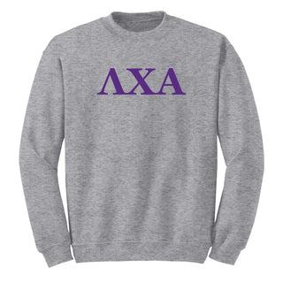 Lambda Chi Alpha Greek Letter Block Crewneck - Sport Grey