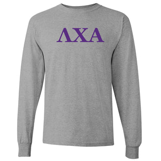 Lambda Chi Alpha Greek Letter Block Long Sleeve - Sport Grey