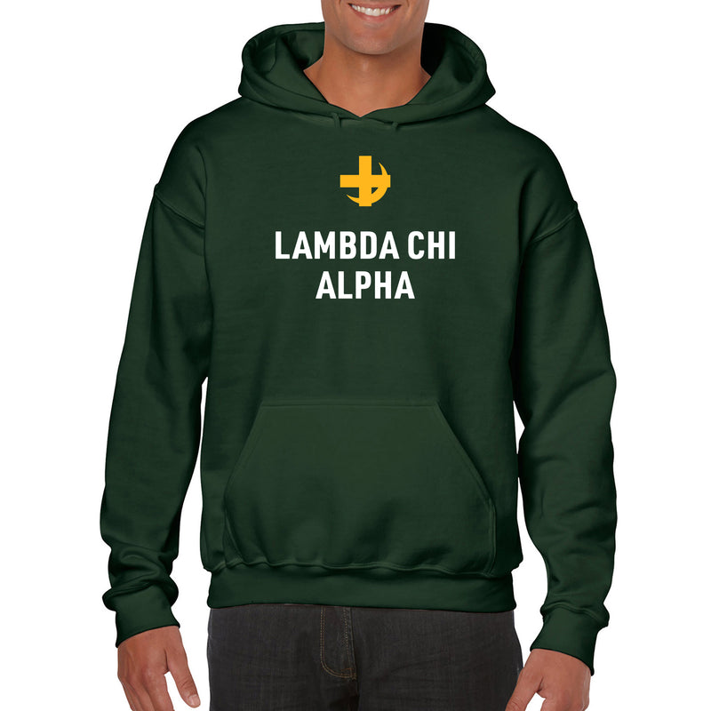 Lambda Chi Alpha Greek Primary Logo Hoodie - Forest