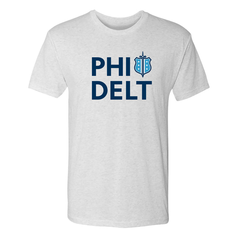 Phi Delta Theta Greek Primary Logo Triblend T-Shirt - Heather White