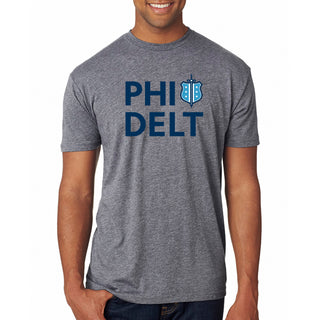 Phi Delta Theta Greek Primary Logo Triblend T-Shirt - Premium Heather