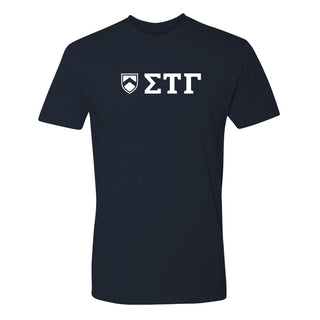 Sigma Tau Gamma Greek Letter Block NLA T-Shirt - Midnight Navy