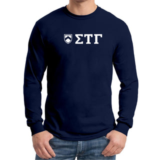 Sigma Tau Gamma Greek Letter Block Long Sleeve - Navy