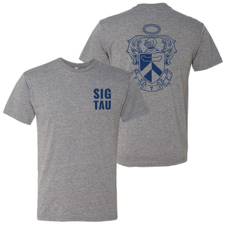 Sigma Tau Gamma LC & Back Print Triblend T-Shirt - Premium Heather