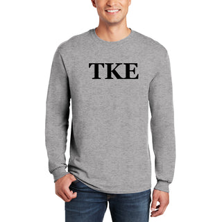 Tau Kappa Epsilon Greek Letter Block Long Sleeve - Sport Grey