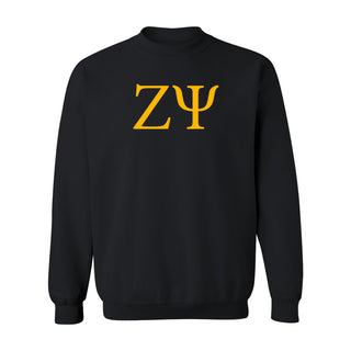 Zeta Psi Greek Letter Block Crewneck - Black