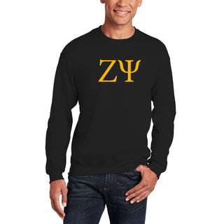 Zeta Psi Greek Letter Block Crewneck - Black