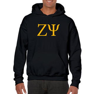 Zeta Psi Greek Letter Block Hoodie - Black