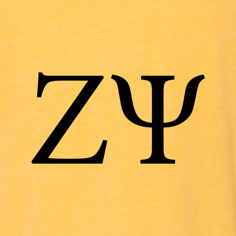 Zeta Psi Greek Letter Block Triblend T-Shirt - Yellow Gold