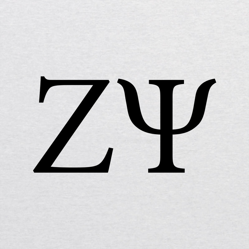 Zeta Psi Greek Letter Block Raglan - White/Black