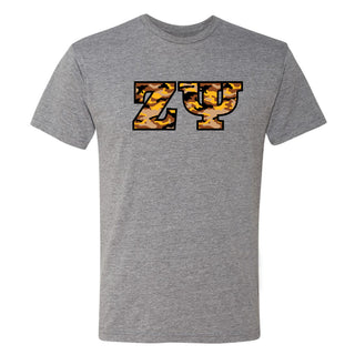 Zeta Psi Greek Camo Fill Triblend T-Shirt - Premium Heather