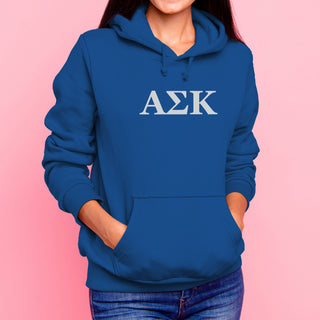 Alpha Sigma Kappa Greek Letter Block Hoodie - Royal