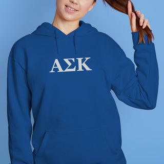 Alpha Sigma Kappa Greek Letter Block Hoodie - Royal