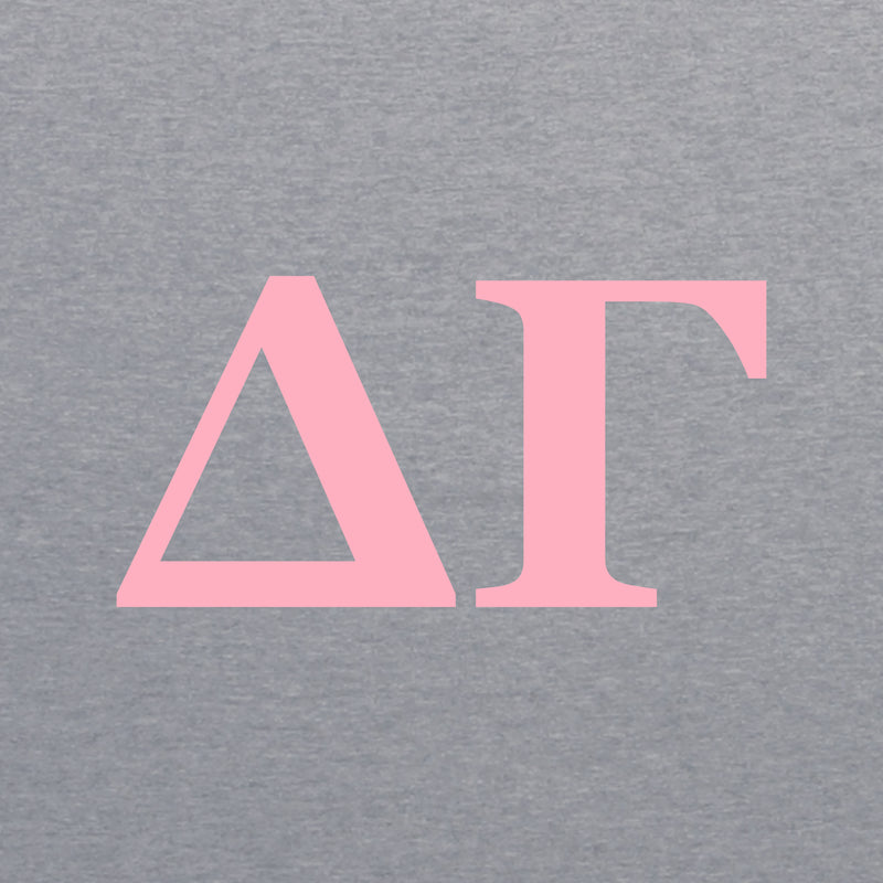 Delta Gamma Greek Letter Block Racerback Tank - Heather Grey