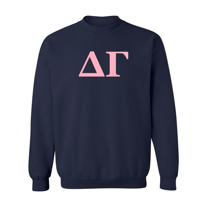 Delta Gamma Greek Letter Block Crewneck Sweatshirt - Navy