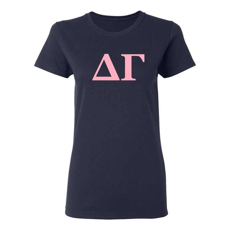 Delta Gamma Greek Letter Block Womens T-Shirt - Navy