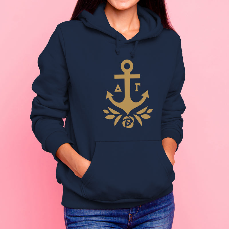 Delta Gamma Greek Primary Logo Hoodie - Navy