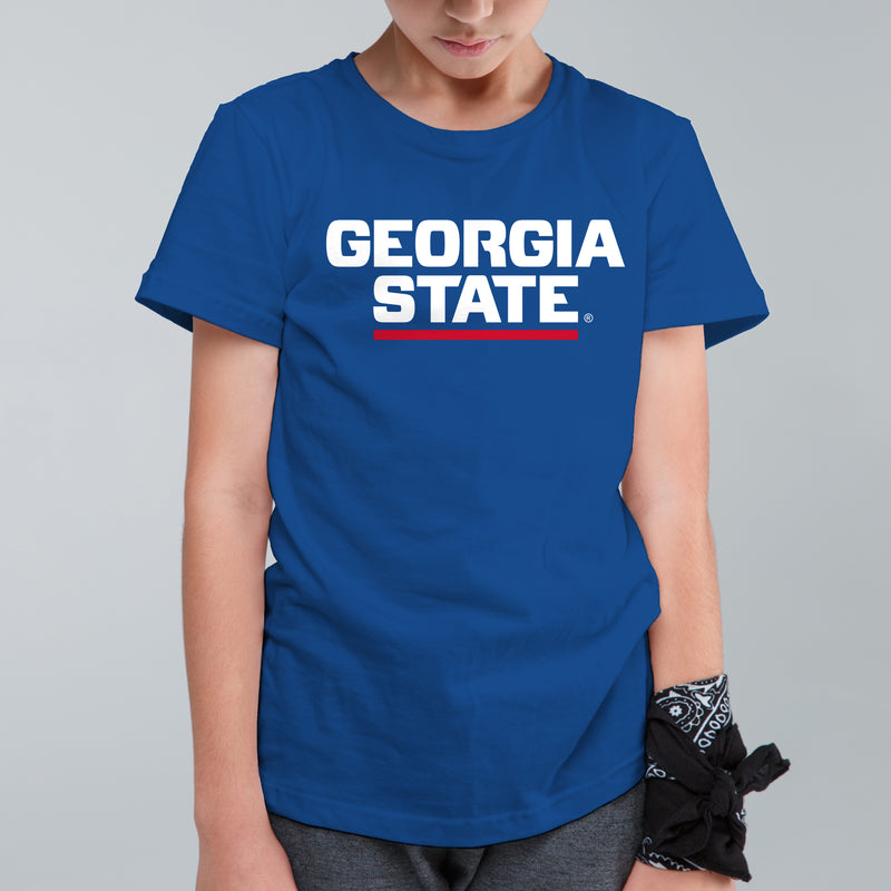 Georgia State University Panthers Basic Block Youth Short Sleeve T Shirt - Royal