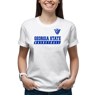 Georgia State University Panthers Basketball Slant Short Sleeve T Shirt - White