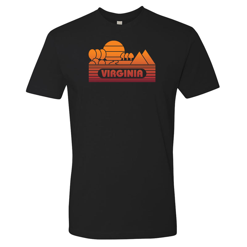 Virginia Groovy Sunset Premium Cotton T-Shirt - Black