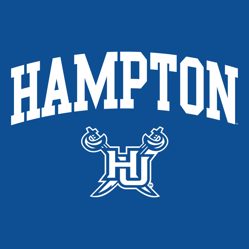 Hampton University Pirates Arch Logo Women's Short Sleeve T Shirt - Royal