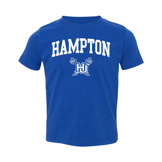 Hampton University Pirates Arch Logo Toddler Short Sleeve T Shirt - Royal