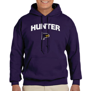 Hunter College Hawks Arch Logo Hoodie - Purple