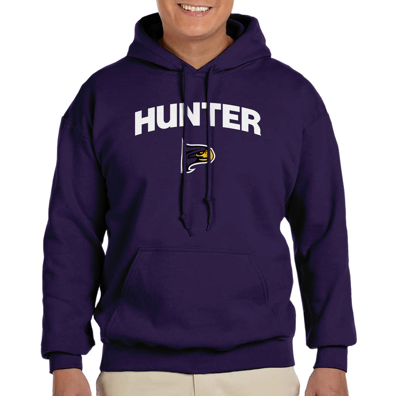 Hunter College Hawks Arch Logo Hoodie - Purple