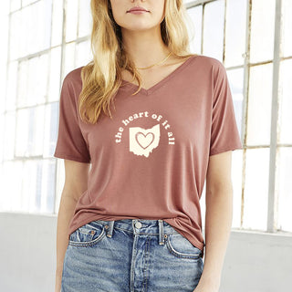 The Heart of it All OH Women’s Slouchy V-Neck Tee - Mauve