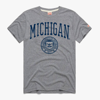 Homage Michigan Seal Short Sleeve T-Shirt Gray