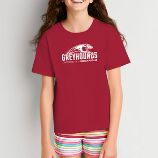 University of Indianapolis Greyhounds Primary Logo Cotton Youth T-Shirt - Cardinal