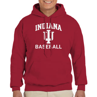 Indiana University Hoosiers Arch Logo Baseball Hoodie - Cardinal