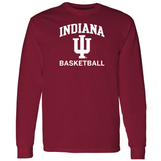 Indiana University Hoosiers Arch Logo Basketball Long Sleeve T-Shirt - Cardinal