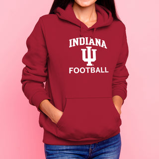 Indiana University Hoosiers Arch Logo Football Hoodie - Cardinal