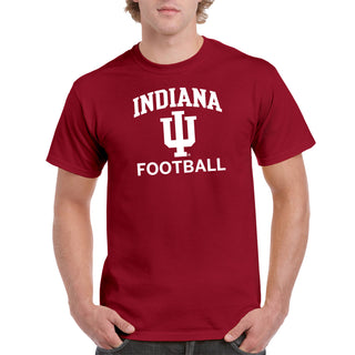 Indiana University Hoosiers Arch Logo Football Short Sleeve T-Shirt - Cardinal