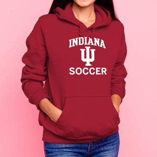 Indiana University Hoosiers Arch Logo Soccer Hoodie - Cardinal