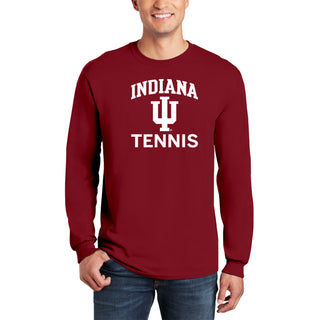 Indiana University Hoosiers Arch Logo Tennis Long Sleeve T Shirt - Cardinal