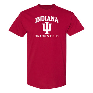 Indiana University Hoosiers Arch Logo Track & Field Short Sleeve T Shirt - Cardinal