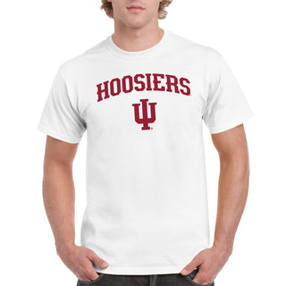 Indiana University Hoosiers Mascot Arch Logo Short Sleeve T Shirt - White