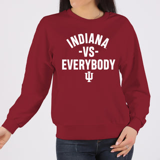 Indiana Vs Everybody Crewneck Sweatshirt - Cardinal