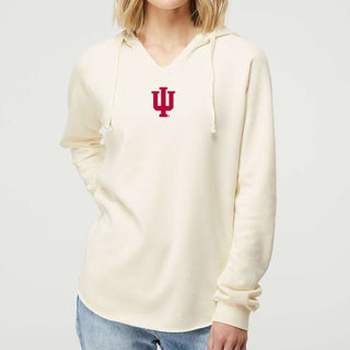 Indiana Trident EMB Womens Wave Wash Hoodie - Bone