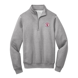 Indiana Circle Logo Patch 1/4 Zip Sweatshirt - Athletic Heather