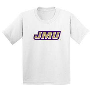 James Madison Primary Logo Youth T-Shirt - White