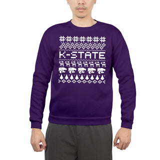 Kansas State Holiday Sweater Crewneck - Purple