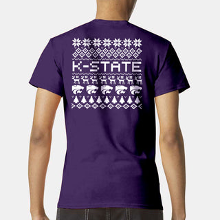 Kansas State Holiday Sweater T-Shirt - Purple