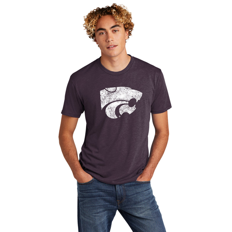 K-State Primary Logo Distressed NLA Triblend - Vintage Purple