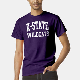 Kansas State University Wildcats Front and Back Print Cotton T-Shirt - Purple